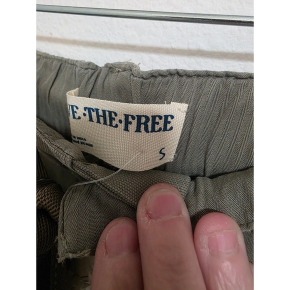 Free People Utility Workwear Cargo Pants Olive Green Drawstring Waist Size S - Picture 5 of 6